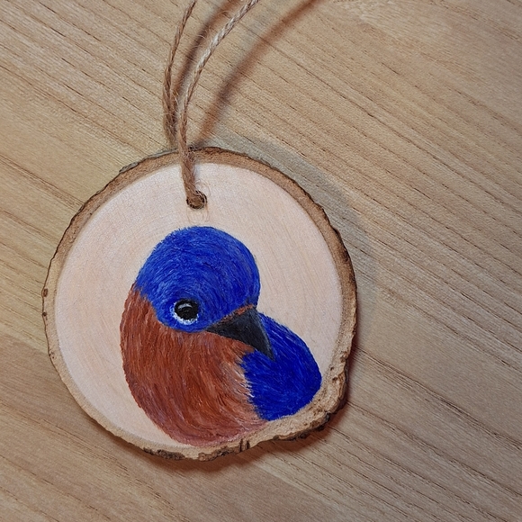 "Eastern Bluebird" Hand-painted Wall Hanging (NWOT) - Picture 6 of 8